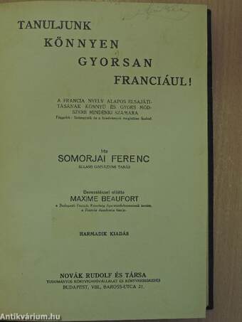 Tanuljunk könnyen, gyorsan franciául