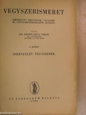 Vegyszerismeret I.