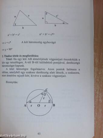 Érettségi tételek - Matematika