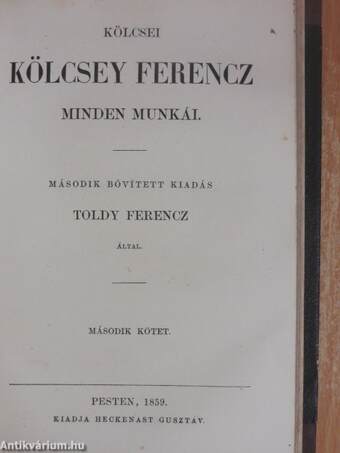 Kölcsei Kölcsey Ferencz minden munkái 1-2.