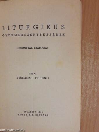 Liturgikus gyermekszentbeszédek