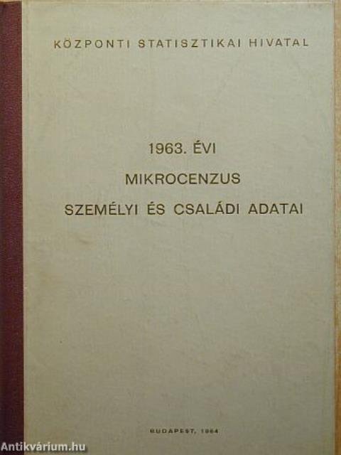 1963. évi mikrocenzus személyi és családi adatai