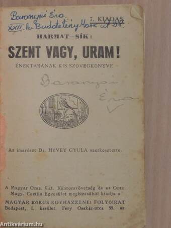 Szent vagy, Uram!