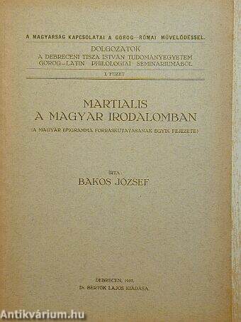 Martialis a magyar irodalomban