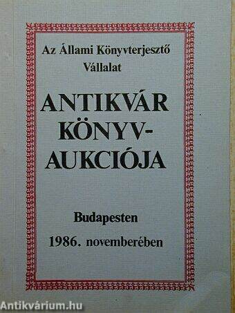 Az Állami Könyvterjesztő Vállalat antikvár könyvaukciója Budapesten 1986 novemberében