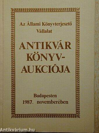 Az Állami Könyvterjesztő Vállalat antikvár könyvaukciója Budapesten 1987 novemberében