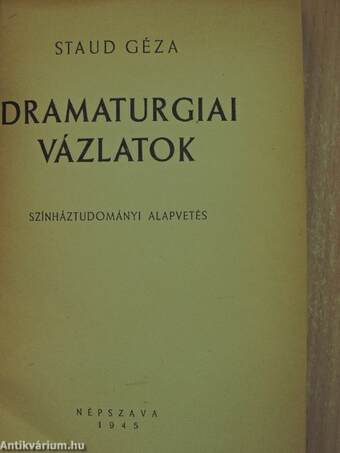 Dramaturgiai vázlatok