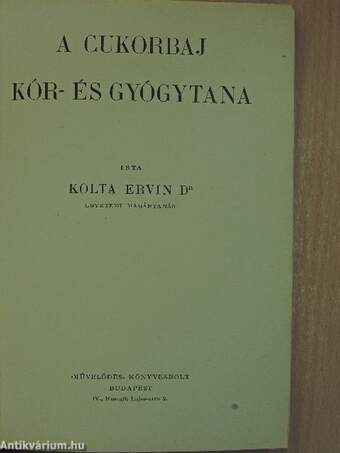 A cukorbaj kór- és gyógytana