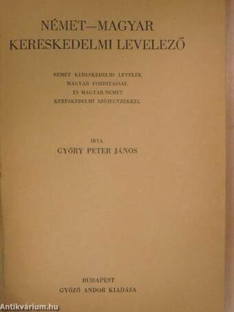 Német-magyar kereskedelmi levelező