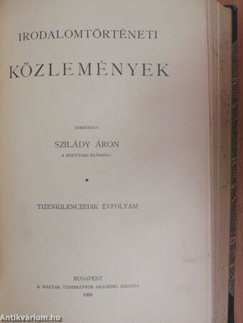 Irodalomtörténeti közlemények 1908-1909.