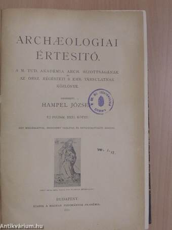 Archaeologiai Értesitő 1911/1-5.