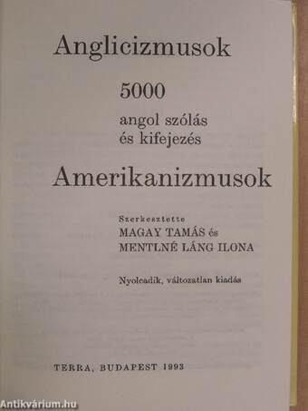 Anglicizmusok - amerikanizmusok