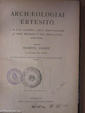 Archaeologiai Értesitő 1906/1-5.