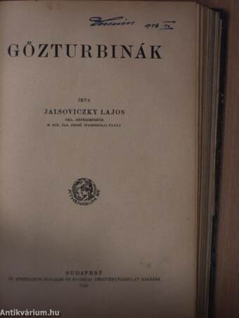 A cséplőgépek szerkezete és azok kezelése/Vízturbinák/Gőzturbinák