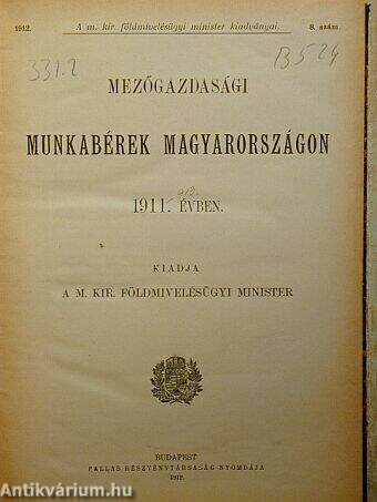 Mezőgazdasági munkabérek Magyarországon 1911. évben