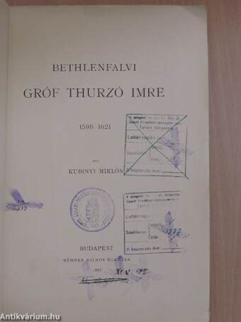 Bethlenfalvi gróf Thurzó Imre