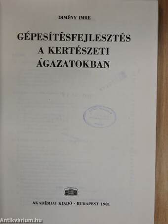 Gépesítésfejlesztés a kertészeti ágazatokban