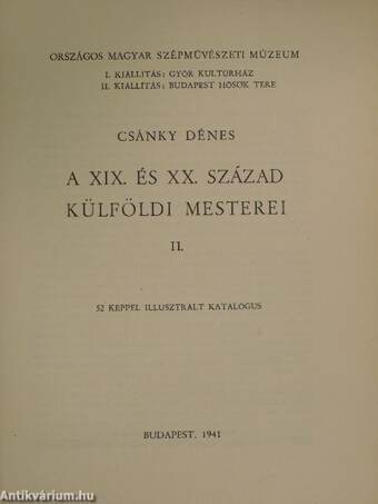 A XIX. és XX. század külföldi mesterei II.