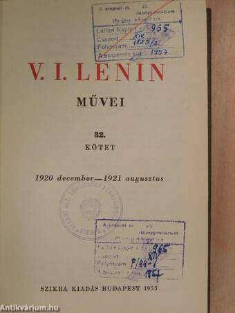 V. I. Lenin művei 32.