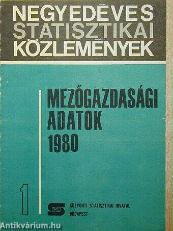 Mezőgazdasági adatok 1980/1.