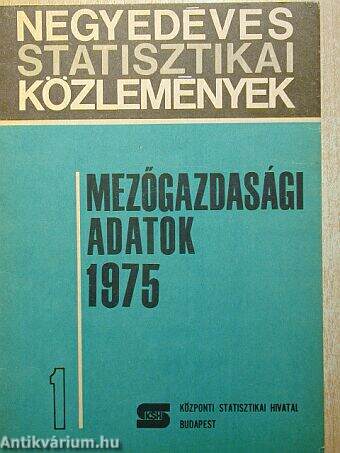 Mezőgazdasági adatok 1975/1.