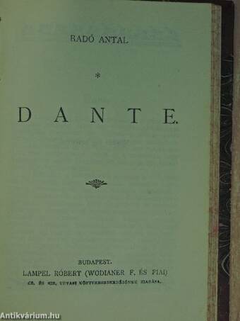 Rákóczi sirja és egyéb költemények/A Kalevalából/Márcziusi dalok és egyéb költemények/Buda halála/Verseghy Ferencz válogatott lirai költeményei/Dante