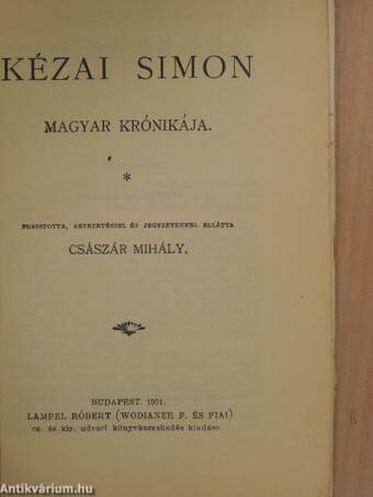 Kézai Simon Magyar krónikája