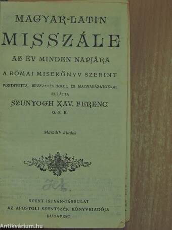 Magyar-Latin misszále