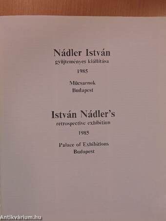 Nádler István gyűjteményes kiállítása 1985