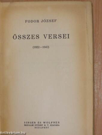 Fodor József összes versei