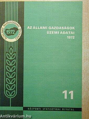 Az állami gazdaságok üzemi adatai 1972