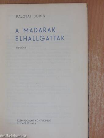 A madarak elhallgattak