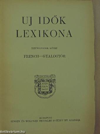 Uj idők lexikona 11. (töredék)