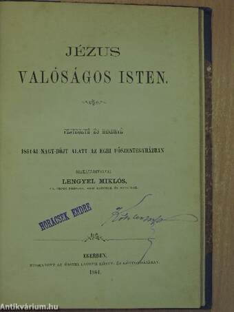 Nagybőjti és májusi beszédek/Jézus valóságos Isten