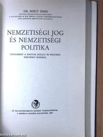 Huszonkét év/Nemzetiségi jog és nemzetiségi politika