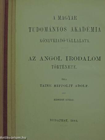 Az angol irodalom története II.