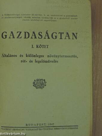 Gazdaságtan I.