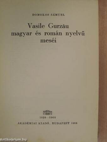 Vasile Gurzau magyar és román nyelvű meséi