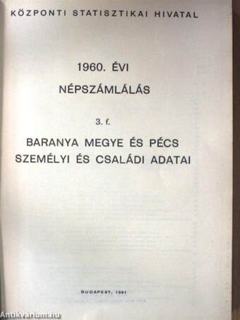 1960. évi népszámlálás 3. f.