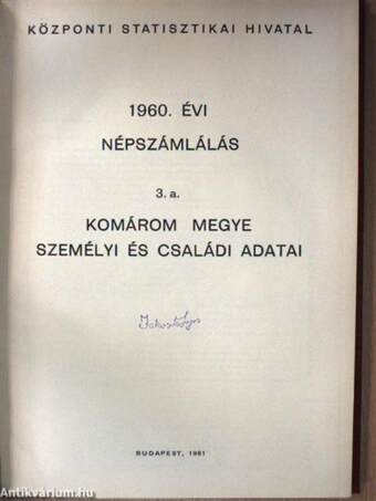 1960. évi népszámlálás 3. a.