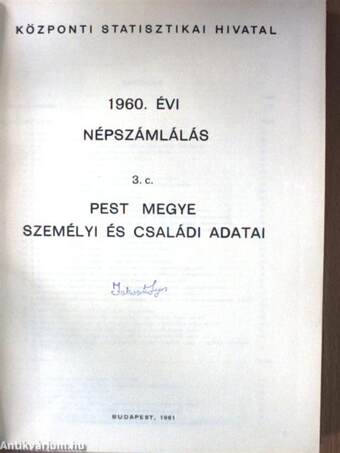 1960. évi népszámlálás 3. c.