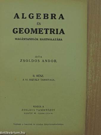 Algebra és geometria II.