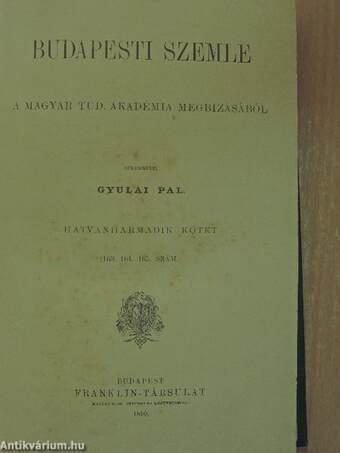 Budapesti Szemle 63. kötet 163-165. szám