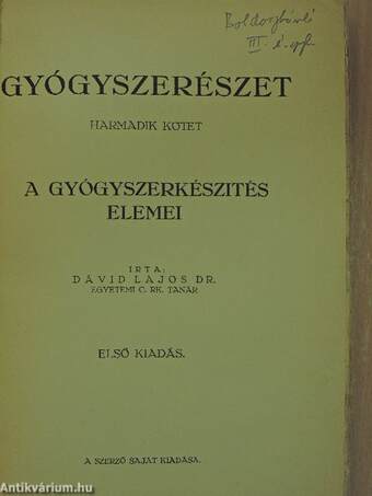 Gyógyszerészet III. (töredék)