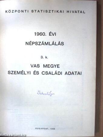 1960. évi népszámlálás 3. k.