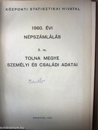 1960. évi népszámlálás 3. m.