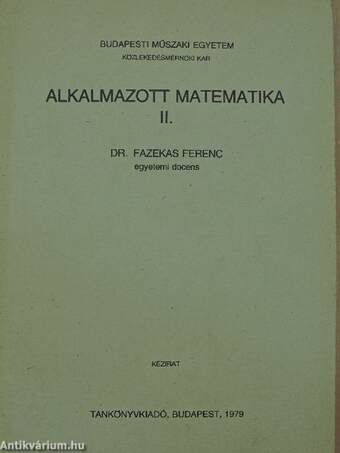 Alkalmazott matematika II.