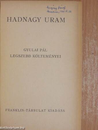 Hadnagy uram