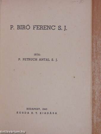 P. Biró Ferenc S. J.