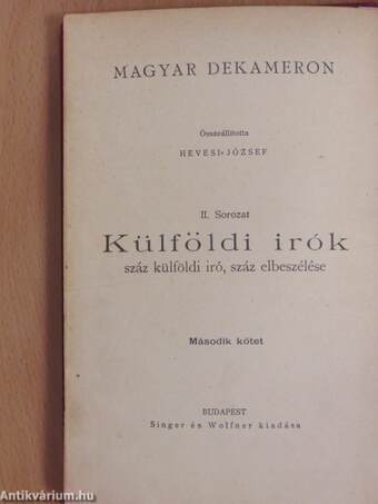 Magyar Dekameron-Külföldi irók II. (töredék)